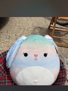 Squishmallow Pastel Bunny Plush Pet Pillow - Soft Multicolor Comfort
